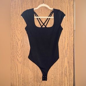 Black Backless Garage Bodysuit
